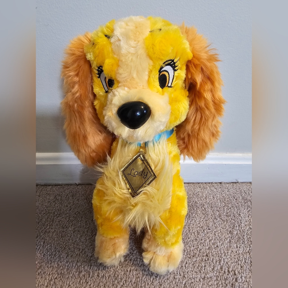 Disney Store Lady Plush Lady And The Tramp 14” Stuffed Animal Plush Toy